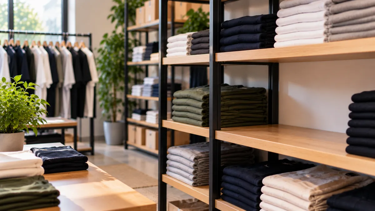 Loja Minimalista de Roupas Dobradas