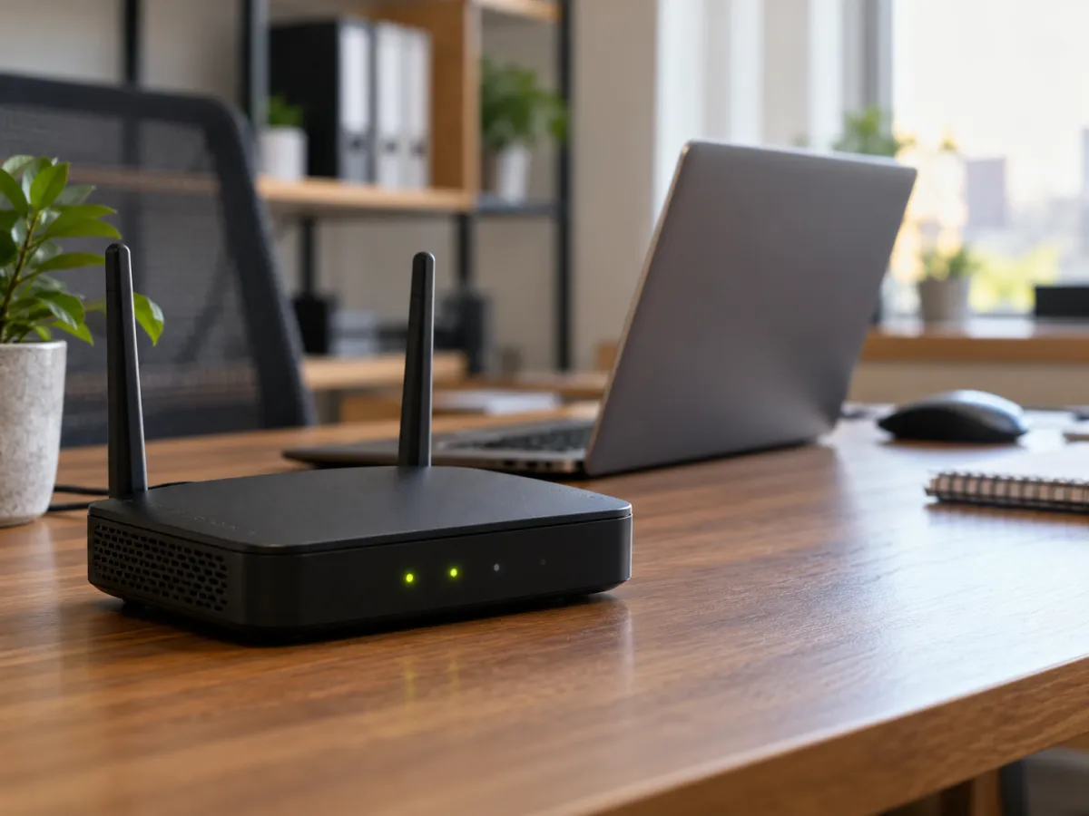 Roteador de internet sobre a mesa