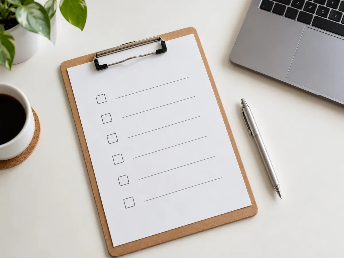 Prancheta com checklist