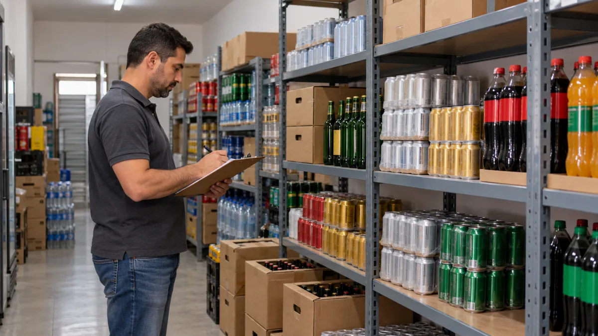Conferência das bebidas mais vendidas antes do fim de semana