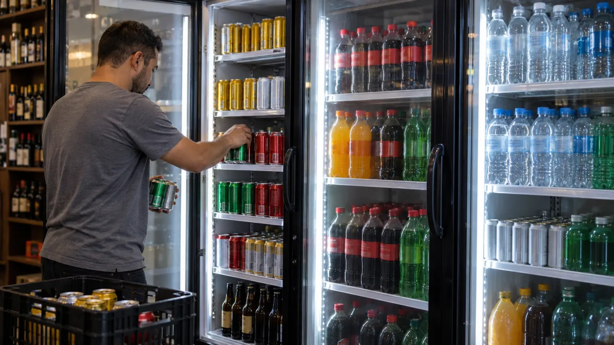 Organização e abastecimento dos refrigeradores antes do aumento das vendas