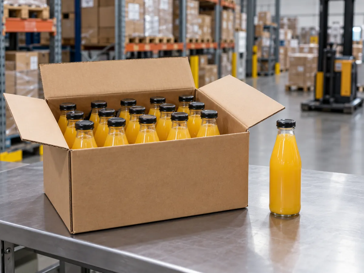 Caixa de bebidas com garrafa individual
