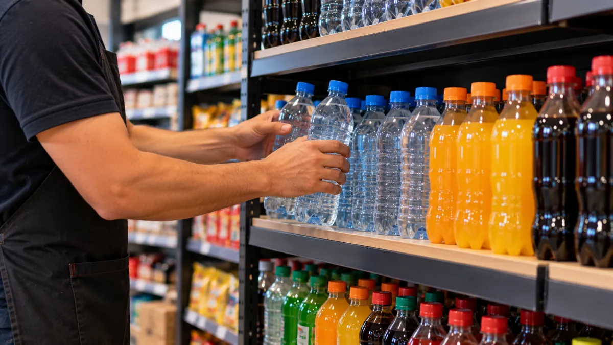 Reposição de Bebidas no Supermercado