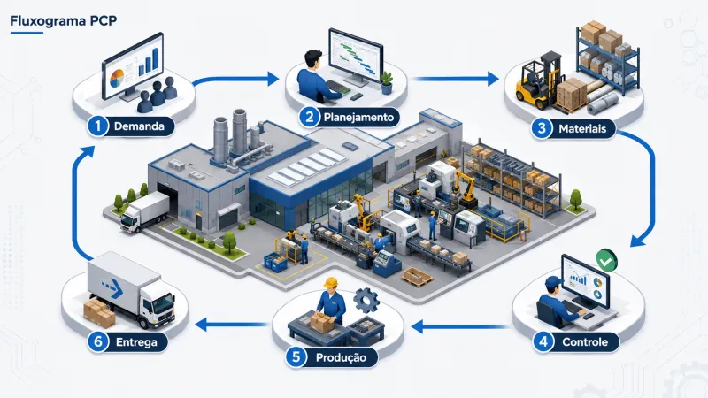 Como o fluxograma PCP melhora o planejamento e controle de produção industrial