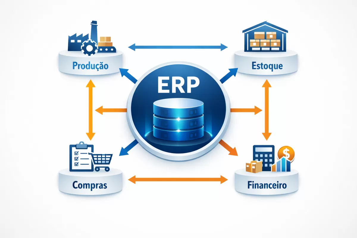 ERP Industria Integrado: Do Chão de Fábrica à Gestão Financeira