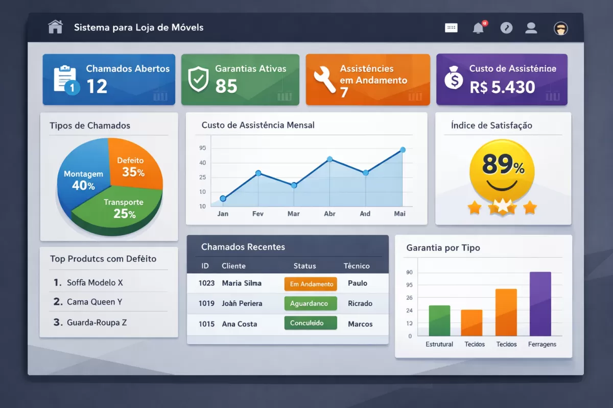 Sistema para Loja de Móveis com Gestão de Garantias e Assistência Técnica