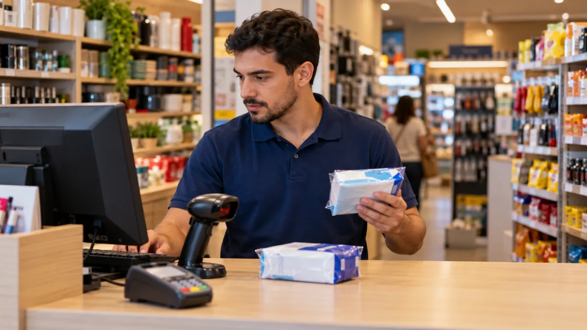 Conferência de produtos no caixa antes de um cancelamento
